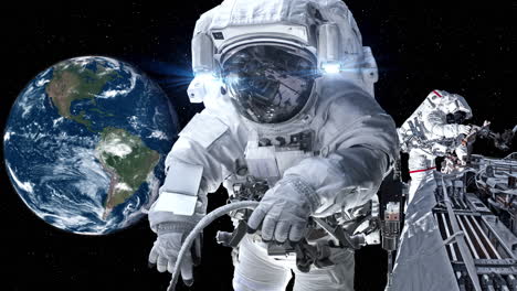 Astronaut-spaceman-do-spacewalk-while-working-for-spaceflight-mission