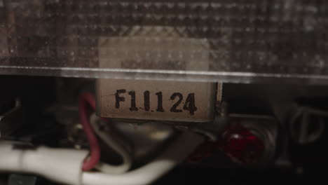 close-up of f11124 component in audio equipment