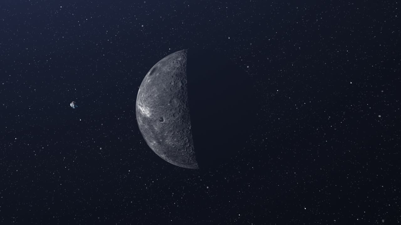宇宙空間の半月
