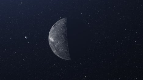 half moon in outer space