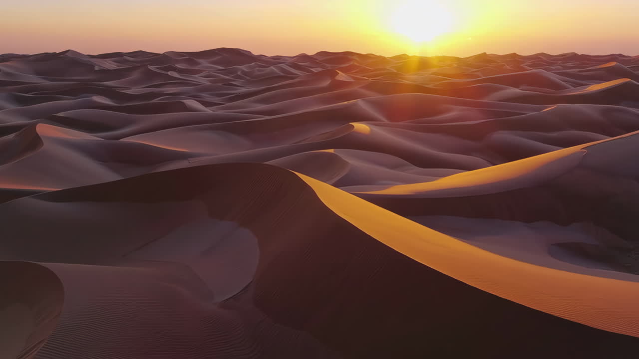 Sunset over Serene Desert Dunes
