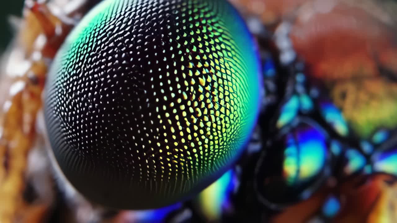 macro primer plano de un ojo compuesto de insecto