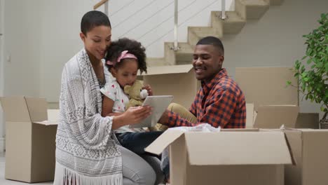 family moving in to a new home