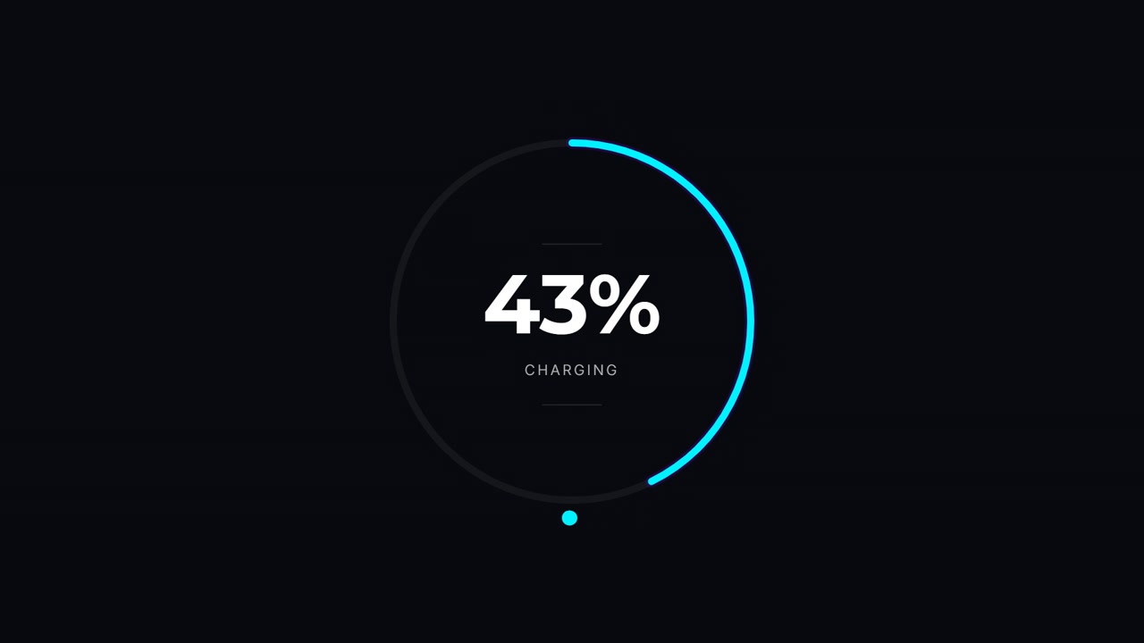 Digital Charging Progress Indicator with Percentage Counter