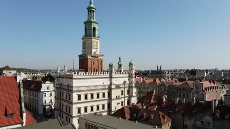 drone shot of museum of the history of poznan, poland