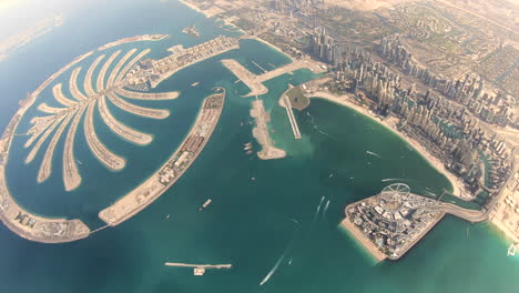 sky diver over the palm dubai