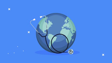 medical stethoscope with earth planet