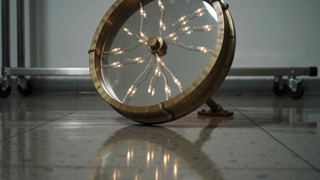 Decorative Circular Mirror with Integrated LED String Lights