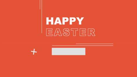 eye-catching easter ad with bold happy easter in white on red background