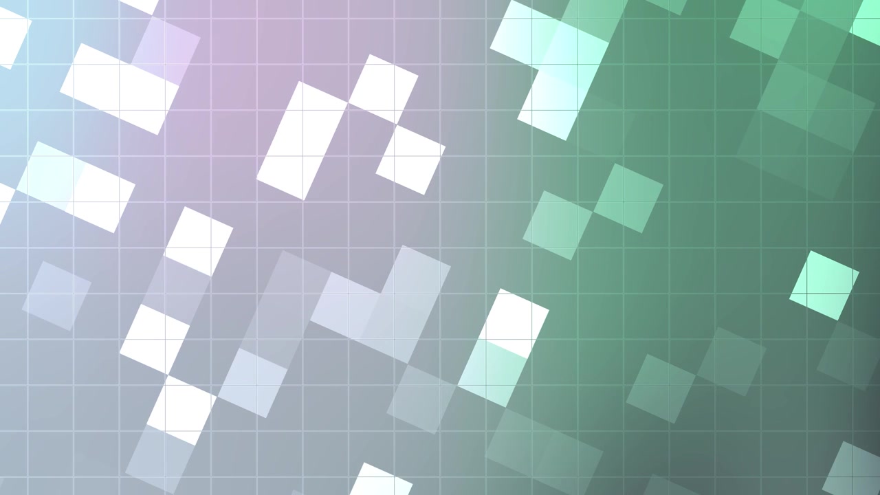 Abstract Digital Grid Background with Shifting Geometric Shapes and Color Gradient