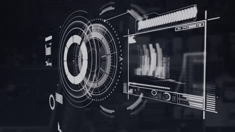 animación del alcance y procesamiento de datos en pantalla