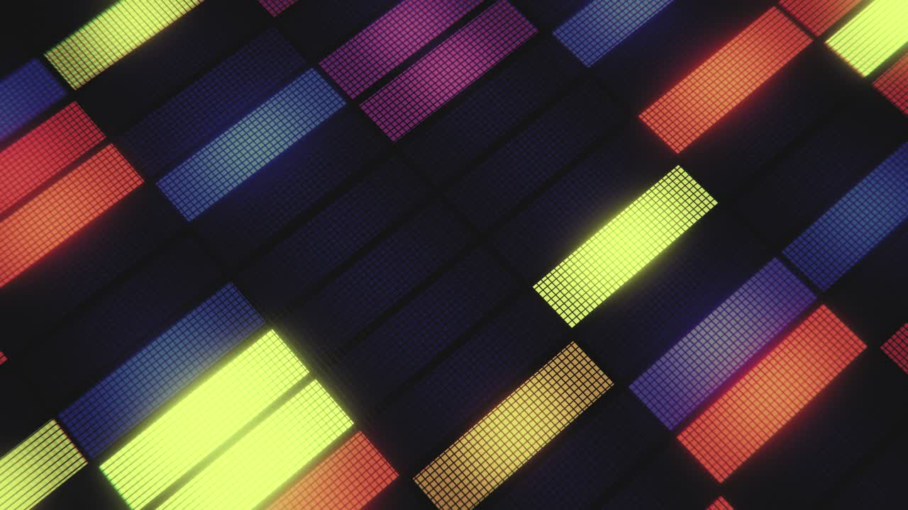 Patrón Abstracto Dinámico de Luces Rectangulares Brillantes y Coloridas