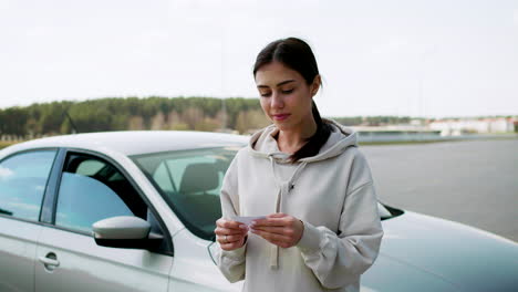 woman with driving license