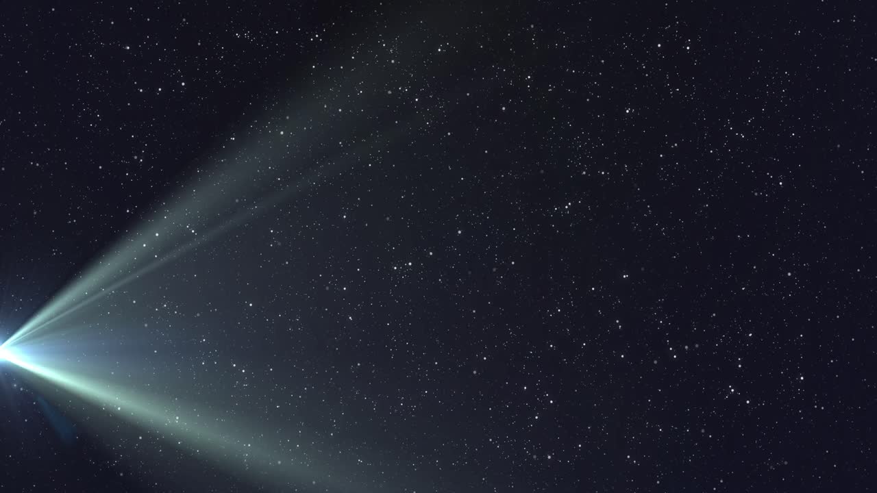 별들과 함께 밤하늘 위에 빛나는 불빛의 애니메이션