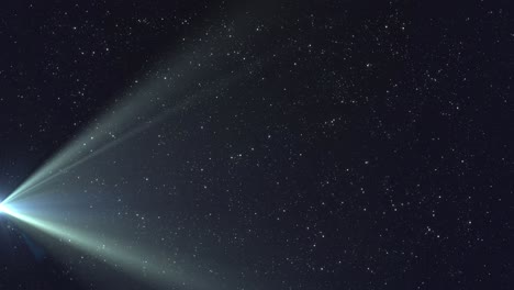 animación de luces brillantes sobre el cielo nocturno con estrellas