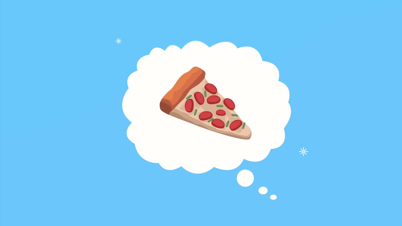 speech bubble with pizza portion