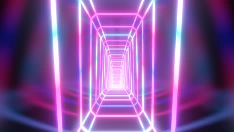 abstracto retro futurista de luz láser de neón túnel pasillo 3d pasillo - 4k sin costuras vj bucle de movimiento animación de fondo