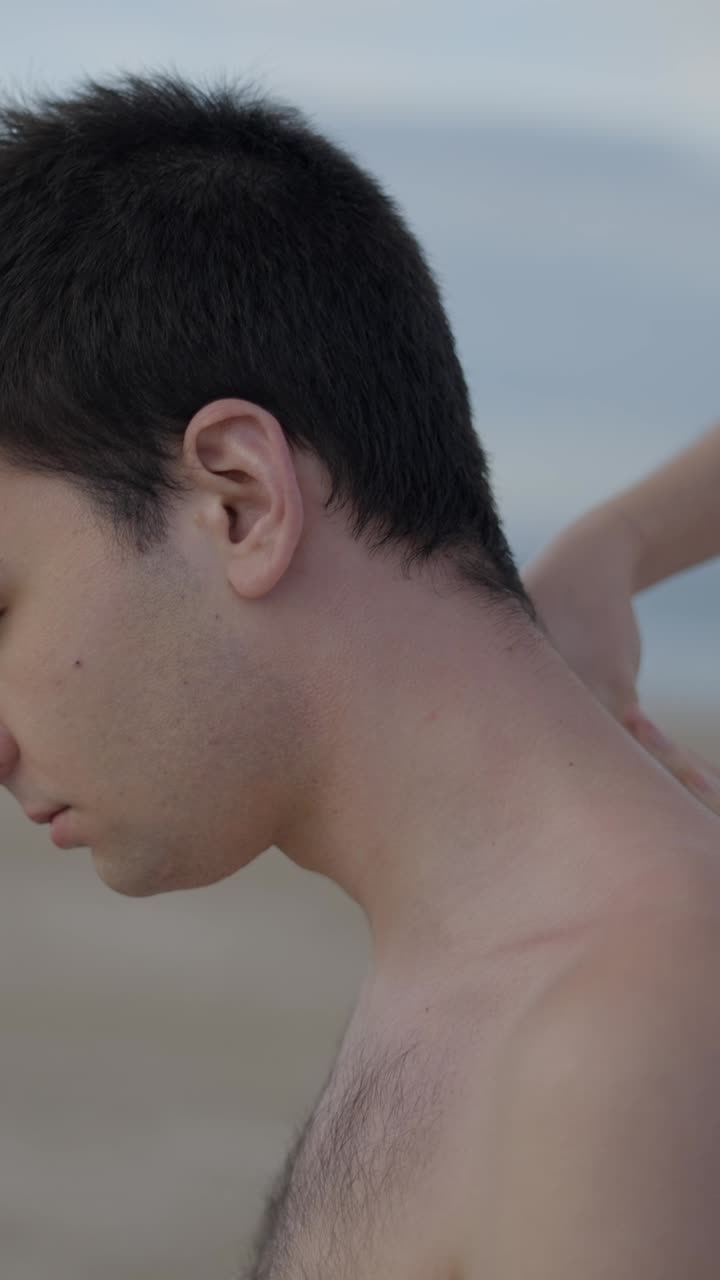 Close-up Portrait of a Pensive Young Man