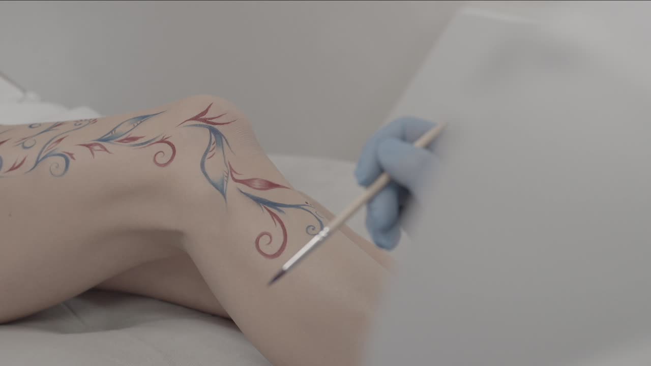 pintura del cuerpo en curso