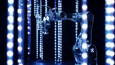 exploring the futuristic design and functionality of advanced robotic arms in a spectacular display of light and technology