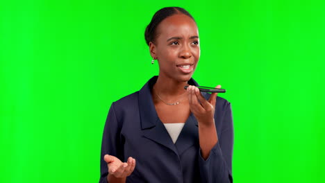 Black-woman,-speaker-phone