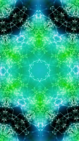 vj loop green neon kaleidoscope. vertical looped video