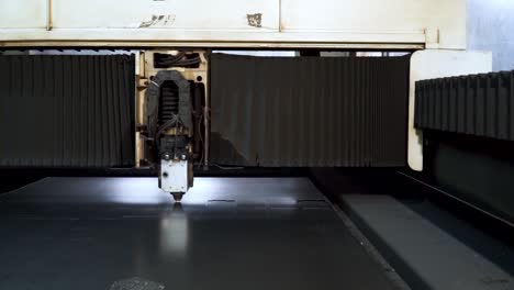 laser cutting machine in operation