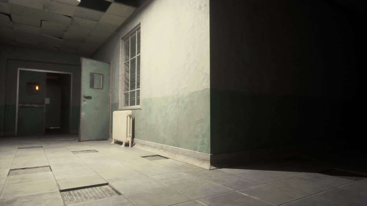 Creepy Abandoned Hospital Corridor