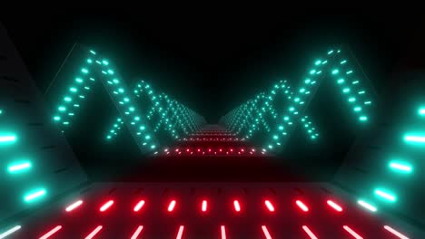 túnel de triángulo brillante de neón