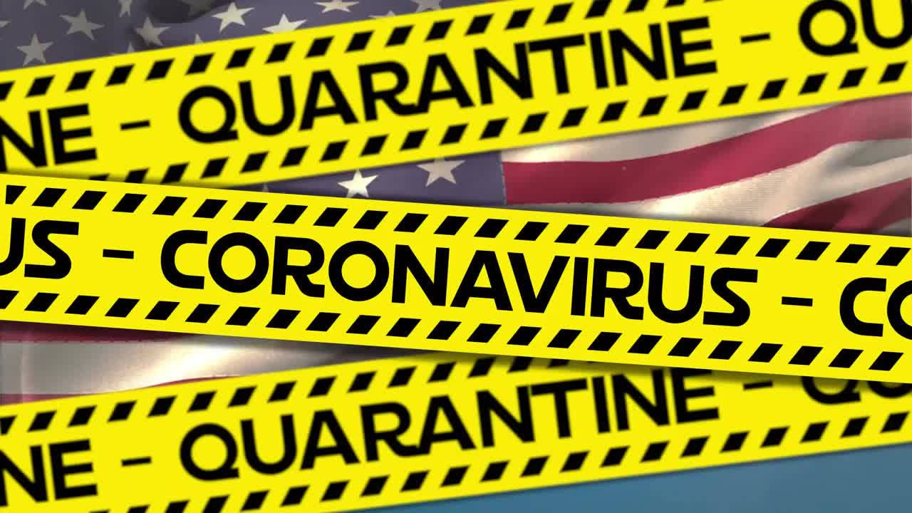 노란색 줄무 ⁇  위에 있는 미국 국기의 애니메이션