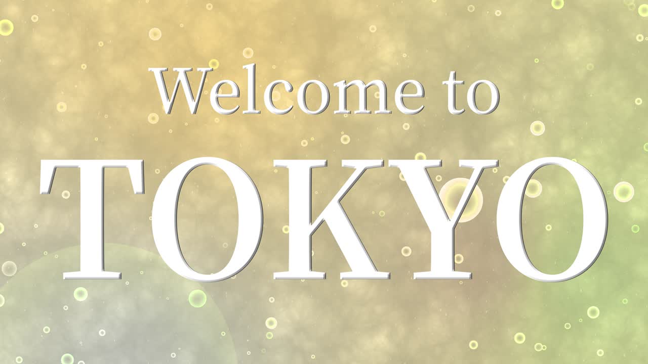 도쿄에 오신 것을 환영합니다: 메시지, 텍스트, 애니메이션, 모션 그래픽