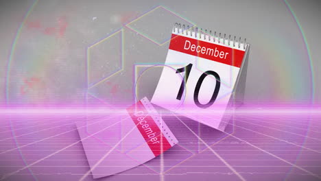 animación de formas que se mueven sobre el calendario.