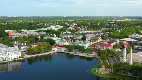 aerial drone footage of celebration florida usa
