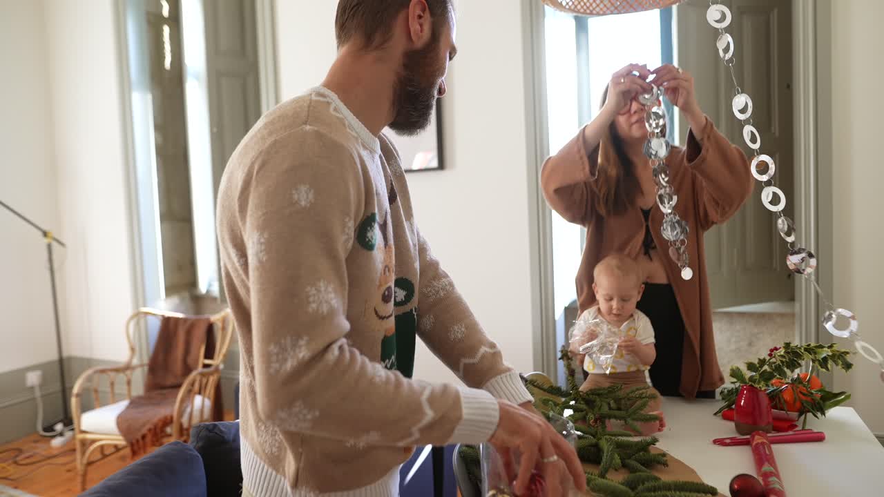 가족 크리스마스 장식