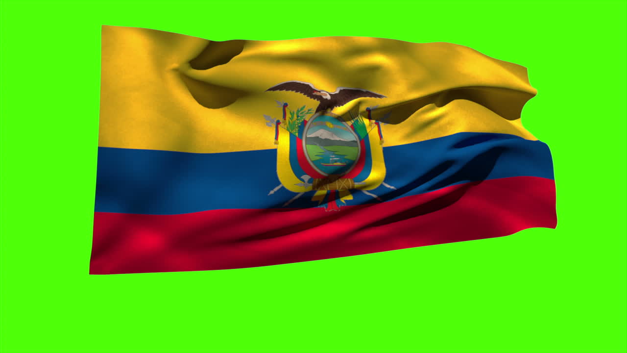 la bandera nacional de ecuador soplando en la brisa