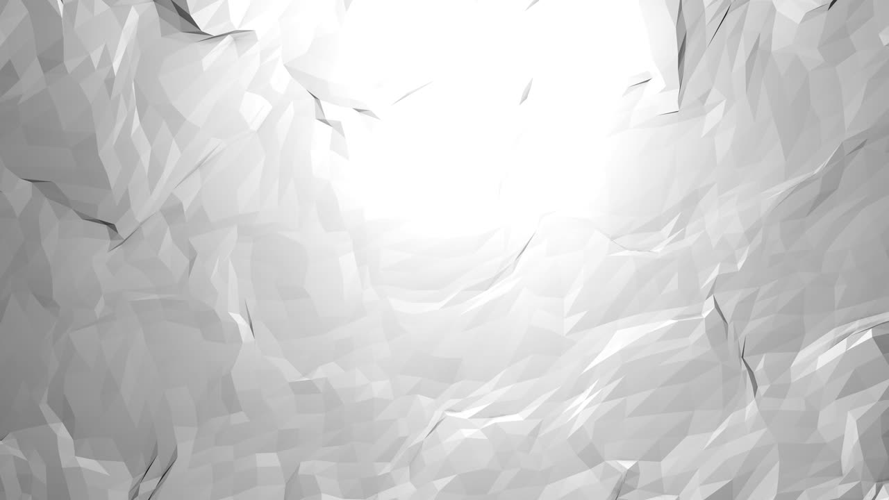 Looped White Low Poly Triangular Background