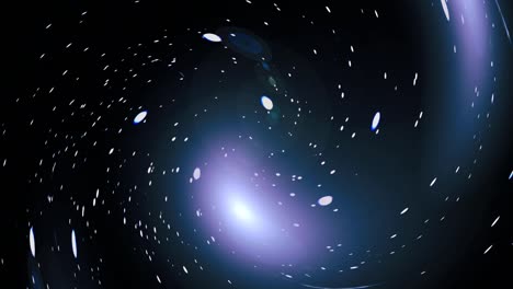 Galaxia-Abstracta-De-Fantasía-De-Espacio-Profundo-Azul-Con-Animación-De-Bengalas-Y-Estrellas