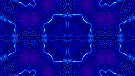 microworld, mandala o fondo abstracto de neón ornamental. composición azul simétrica compleja con partículas de brillo que forman estructuras onduladas como en un caleidoscopio. animación suave en bucle 4k 3d. 26