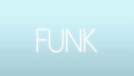 animation von funk-text auf blauem hintergrund