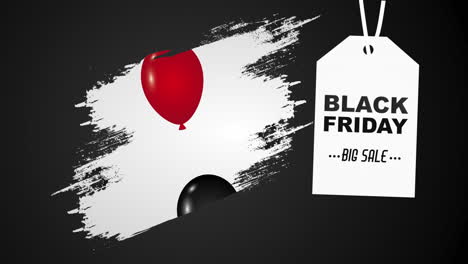 black friday deals tag hanging and balloons helium