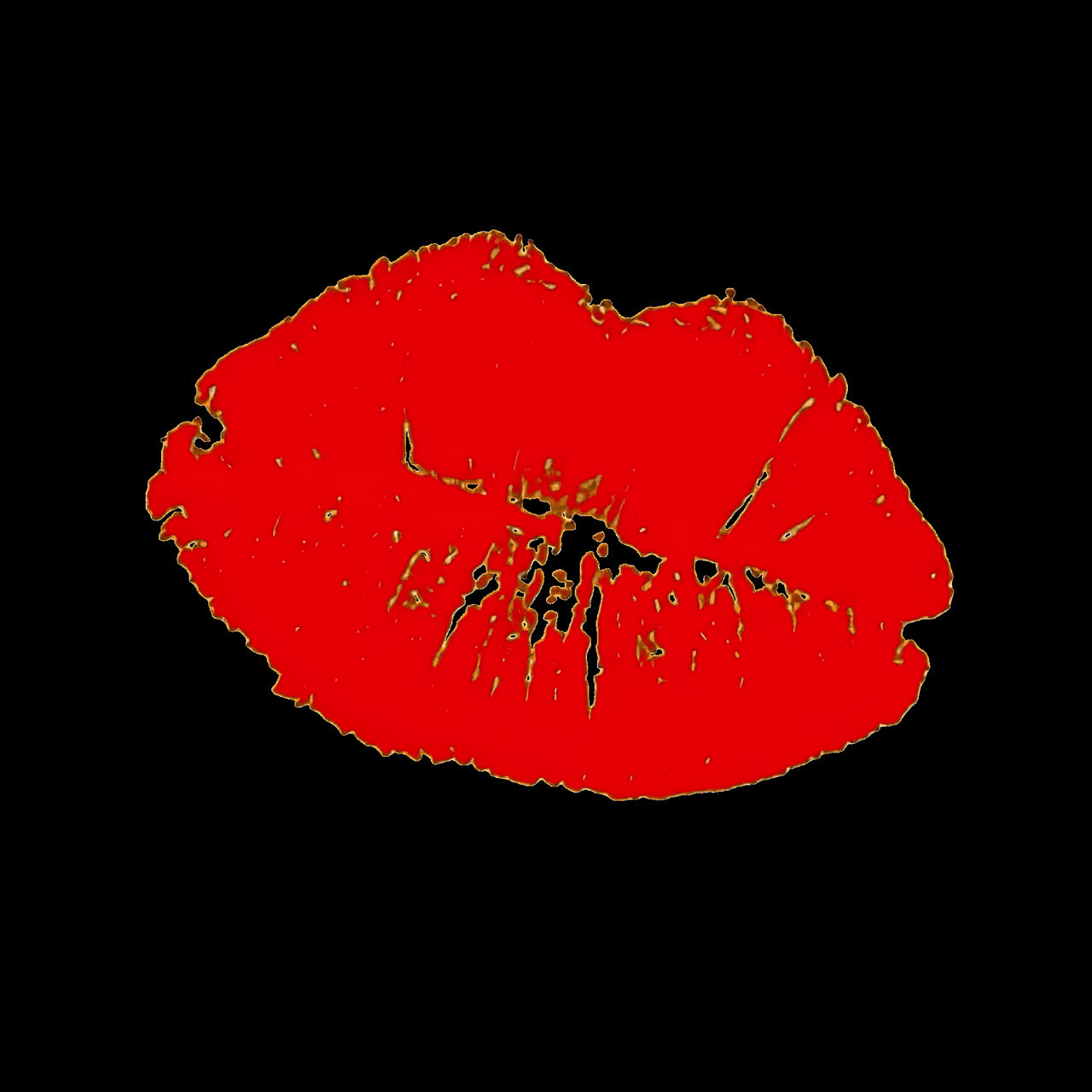 Bold red lips animation isolated asset, transparent 4K video, alpha channel, ProRes 4444