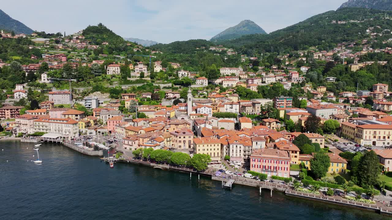 Idyllic lakeside village, vibrant architecture, mountain scenery, Menaggio, Como