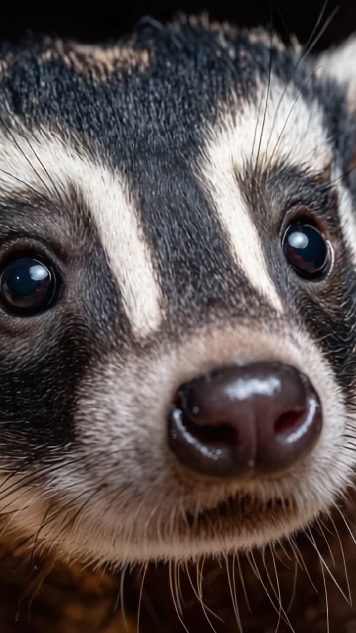 Primo piano accattivante di un sorprendente volto animale, che mostra motivi unici e un'espressione intensa in un ambiente naturale