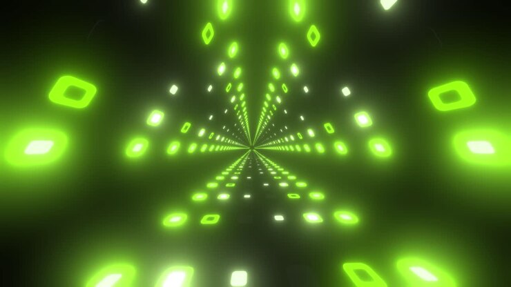 túnel verde de neón