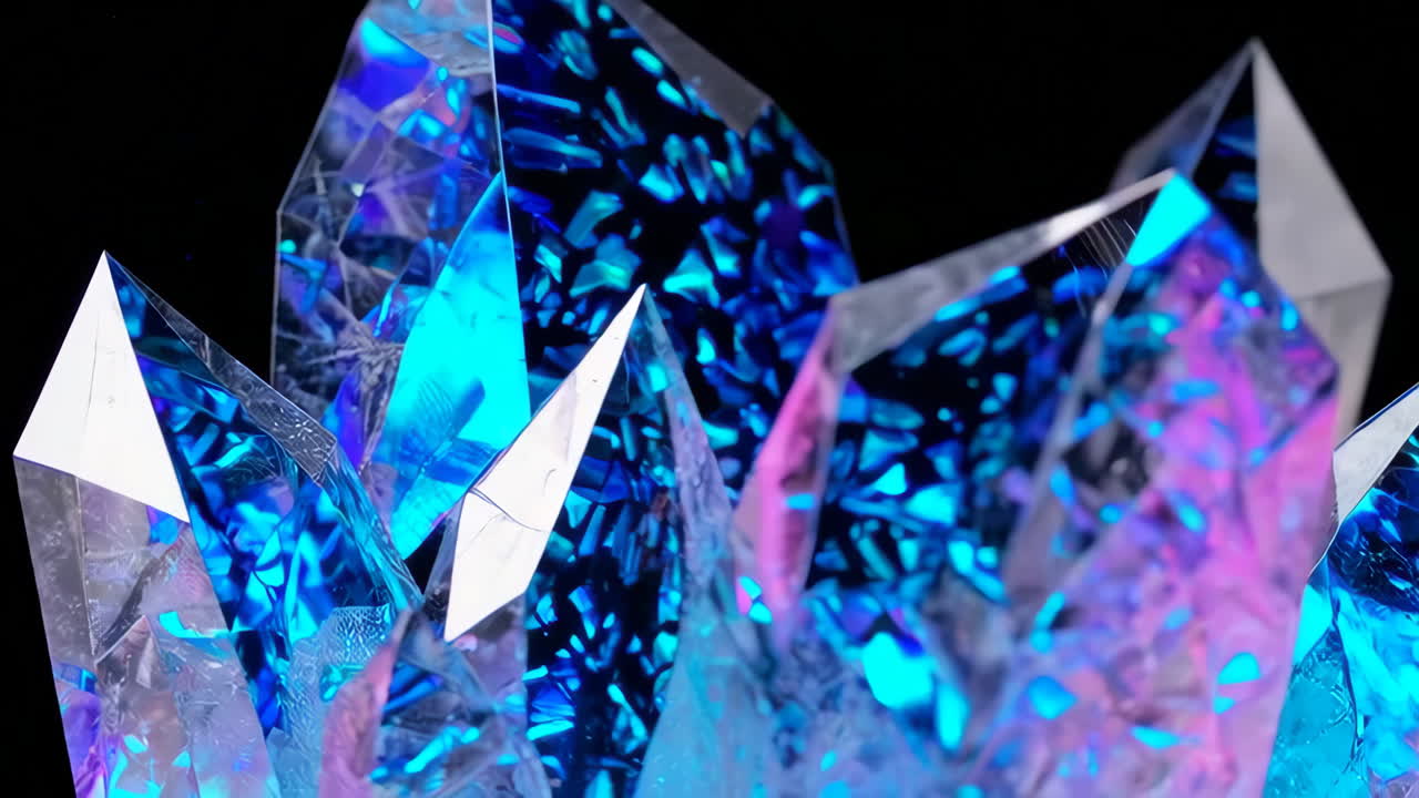 Vibrant Blue and Purple Abstract Crystals