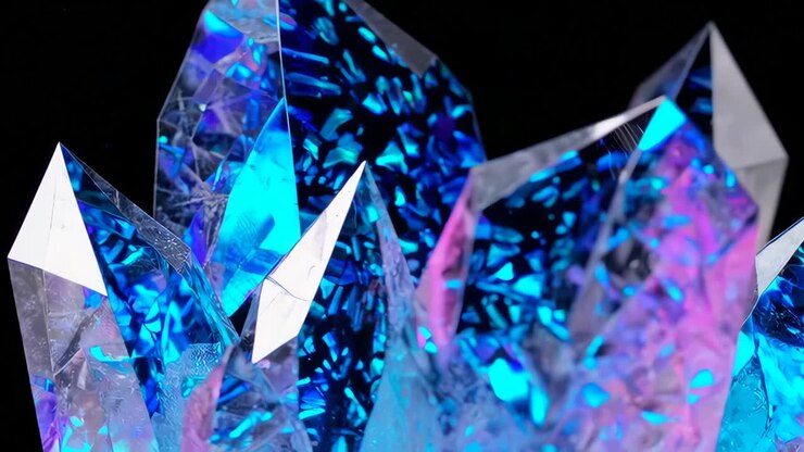 Cristalli Astratti Vibranti Blu e Viola