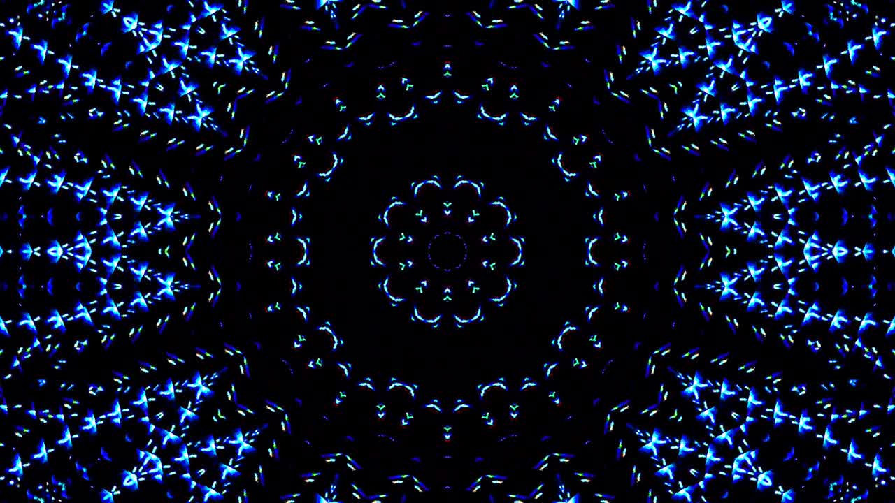 las líneas brillantes brillantes establecen un movimiento de onda azul, colorido, sobre un fondo negro