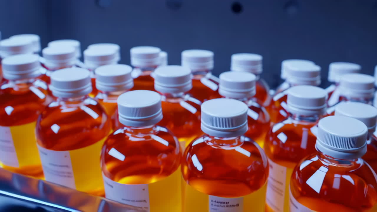 Bottles of Drinks in a Refrigerator