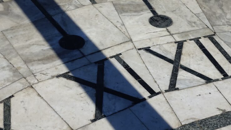 Sundial. Shooting in the summer. Time lapse. Time lapse