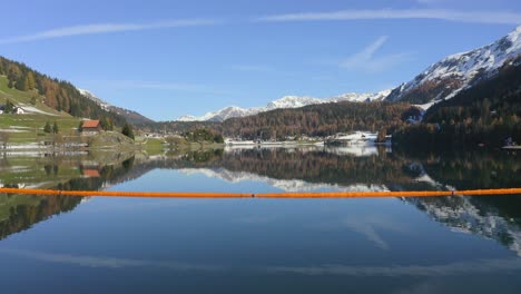 low forward flight over lake davos